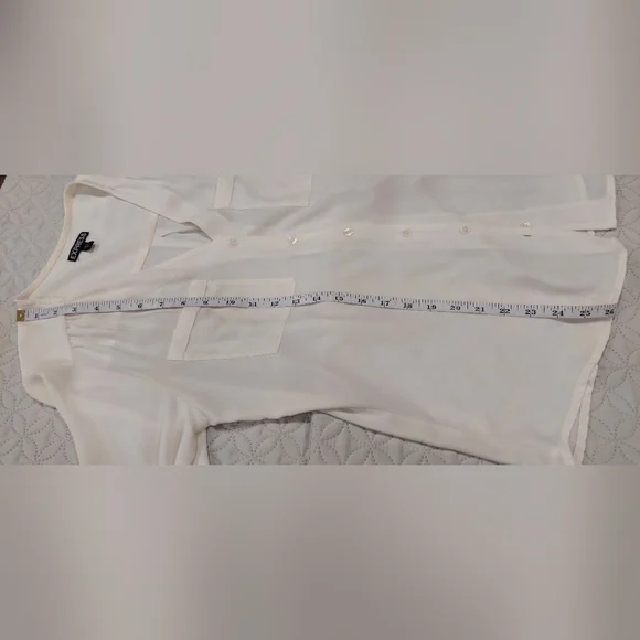 Express Cream Button Down Shirt - Picture 7 of 8